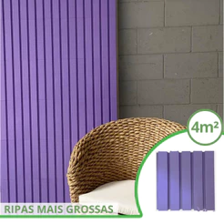 Kit 4m² Ripado BOLD Lavanda 30x30 - 44 peças | Anti-impacto | Autocolante