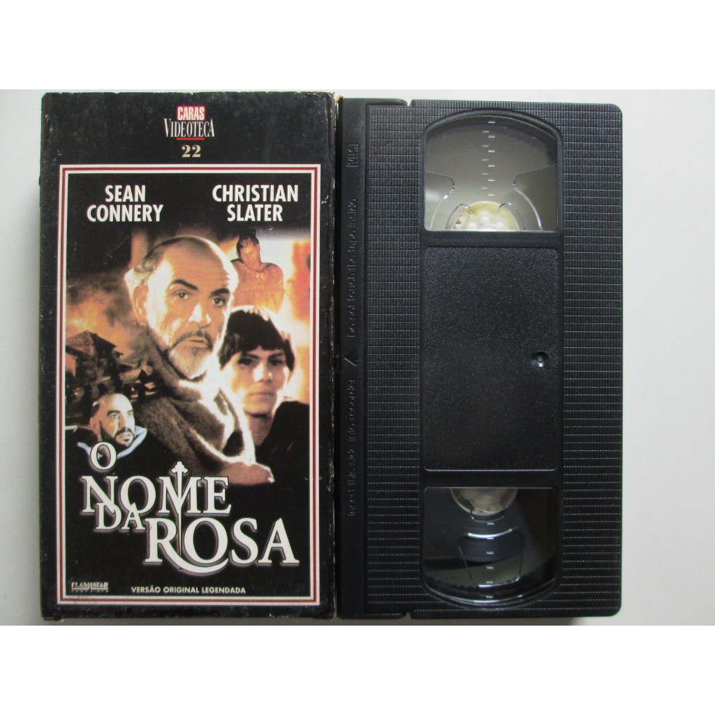 VHS / Fita VHS / O NOME DA ROSA / Sean Connery / Caras Videoteca 22 / Legendado / Original No Estojo Digipack "versão de papelão" / Fita Sem Mofo Original Preta / Exelente / Raríssimo