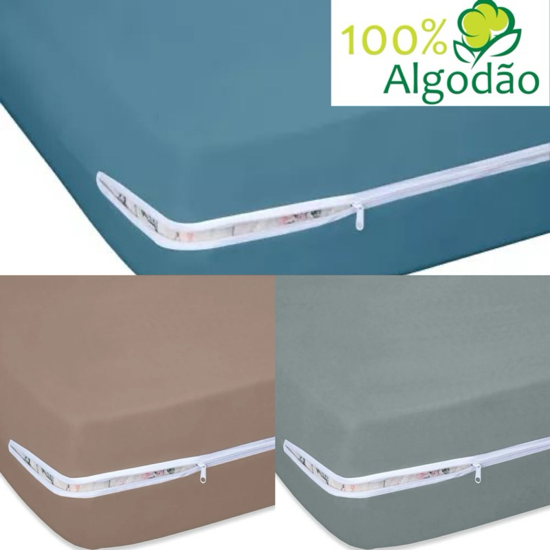 Protetor Capa Algodão Colchão Sul Brasil Casal e Solteiro 20cm Altura