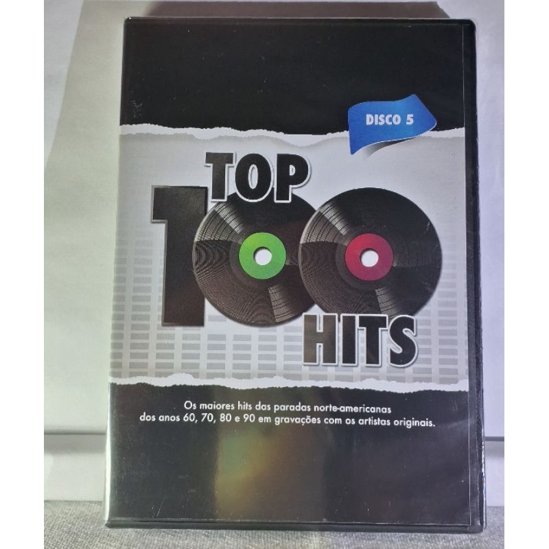 DVD  - Top Hits 100, disco 5, os maiores hits dos anos 60, 70, 80 e 90, original novo lacrado.