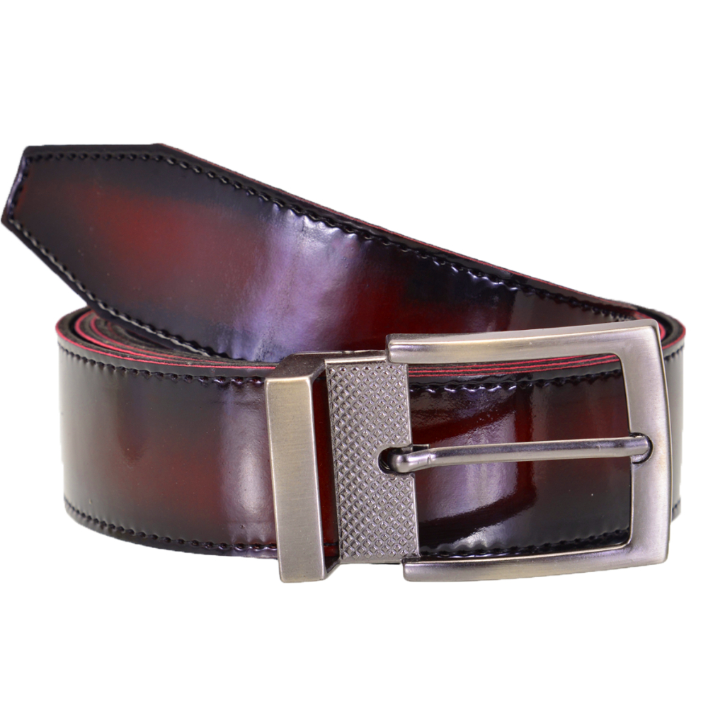Cinto Masculino Verniz Com Fivela Vinho Ou Preto