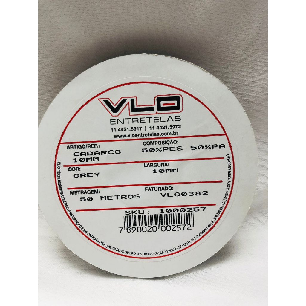 Entretela Cadarço Trava Cós (10mm) Branco ou Grafite - VLO em Oferta na Shopee