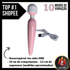 Massageador Corporal Elétrico Varinha Magica Recarregável