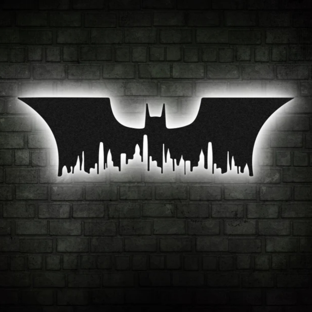 Luminárias Led Abajur Arandela Sem fio Com Pilhas Batman Borboleta Ferrari star Wars Vingadores Montanha decoração
