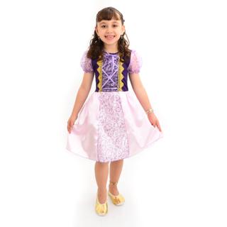 Vestido Fantasia Rapunzel Infantil Festa Aniversário em Oferta na Shopee