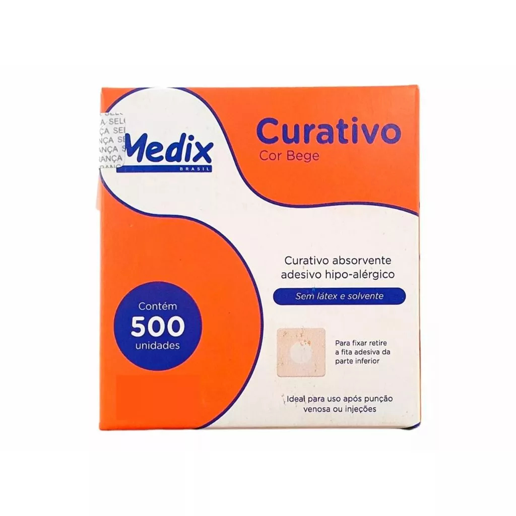 Curativo Redondo Bege Blood Stop Bandagem 500 Unidades Medix
