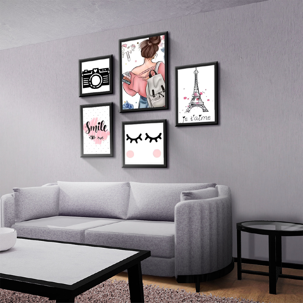 Kit 5 Quadros Decorativos Tumblr Girls Menina Power Mosaico Sala Quarto Escritório em Oferta na Shopee