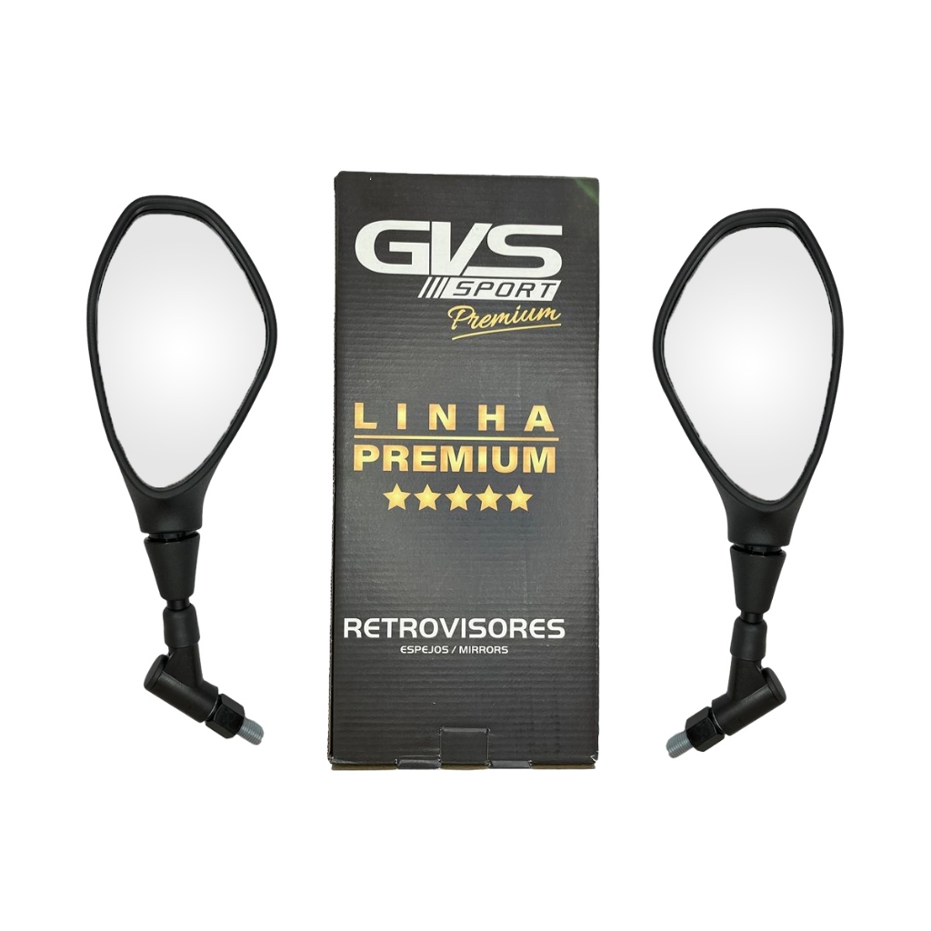 Retrovisor F800 Rosca Honda Yamaha Inverso Giro 360 Lente Convexa Gvs Par em Oferta na Shopee