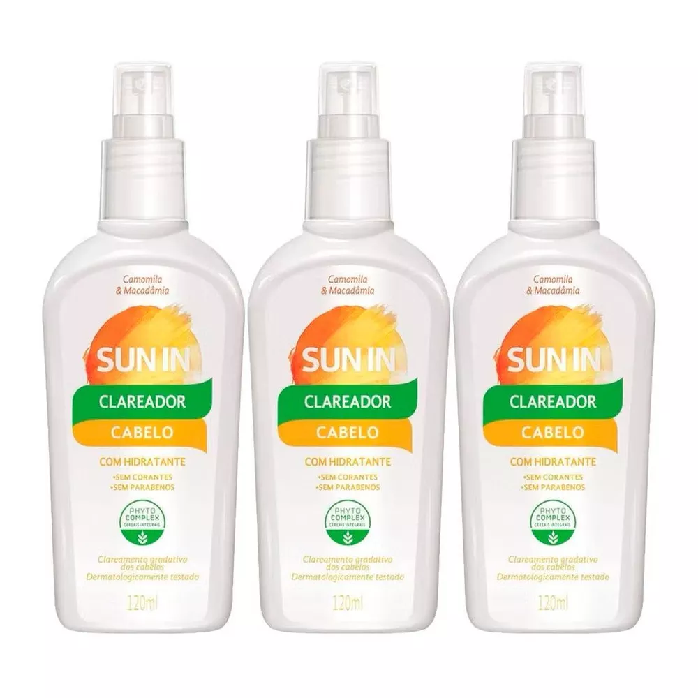 Kit C/3 Clareador e Hidratante Capilar Sun In Phytoervas 120ml