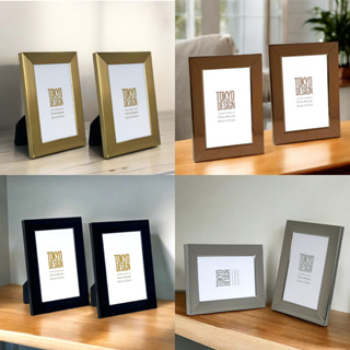 Kit 2 Porta Retratos 10x15 De Aço Inox E Vidro Luxe Rose Golg / Prata / Dourado / Grafite em Oferta na Shopee