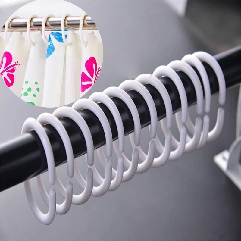 Kit 10 Argolas para Cortina Banheiro De Plástico