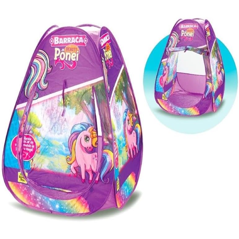 Barraca Toca Cabana Infantil Pônei/Dinossauro Com Bolinhas ou Sem Bolinhas - Samba Toys