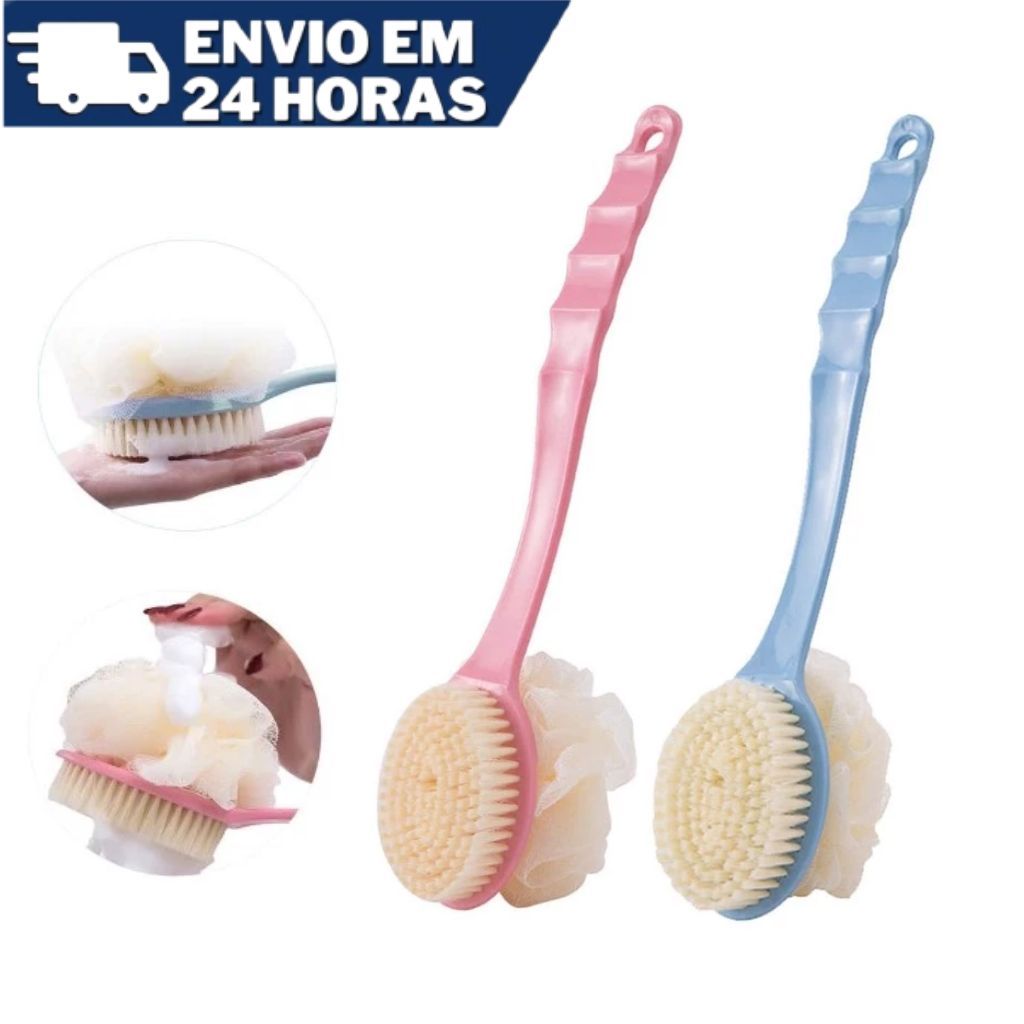 Kit Escova De Banho Com 2 Em 1 Para Esfregar As Costas E Esfregar com Bucha Massageadora em Oferta na Shopee
