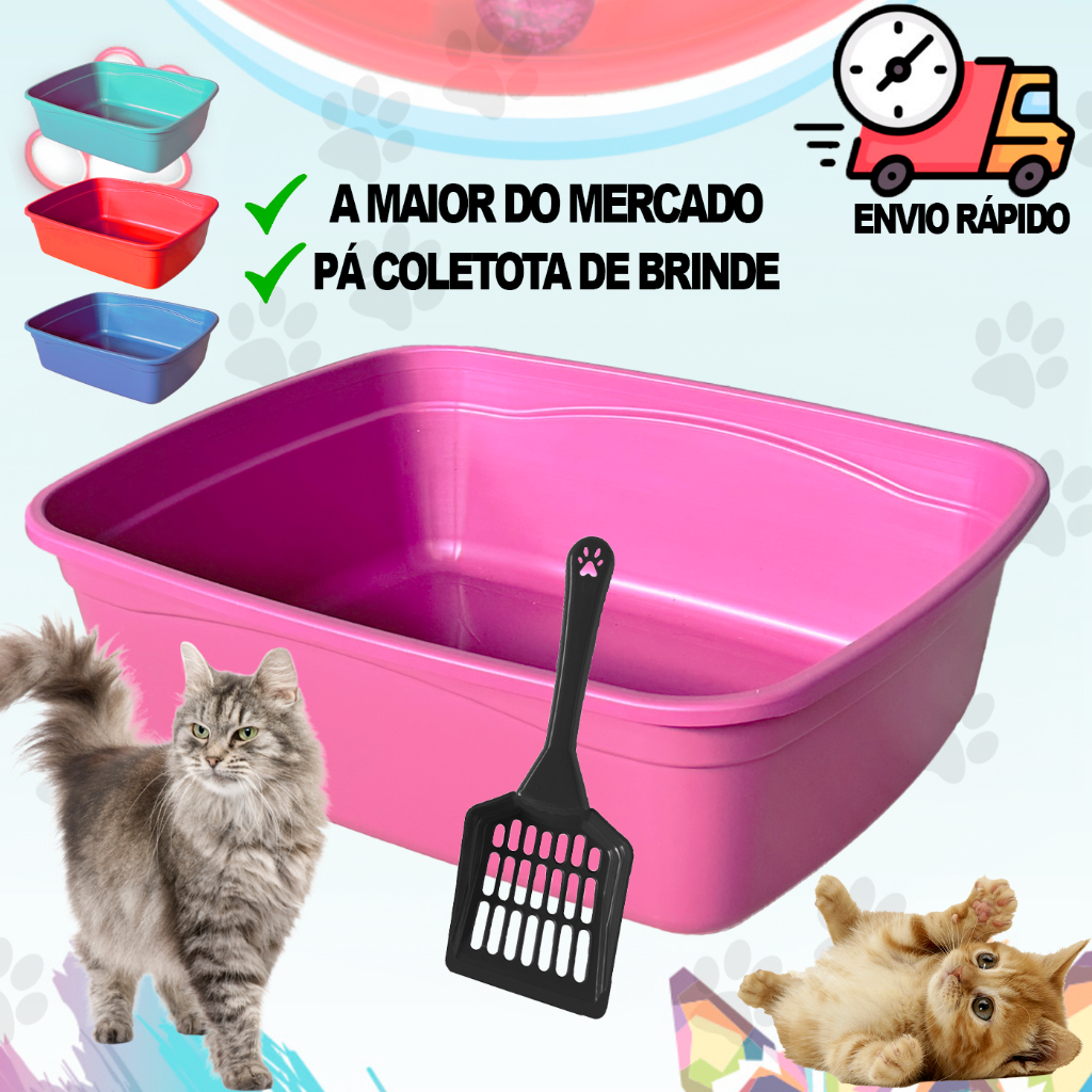 Caixa De Areia Para Gato Grande Bandeja Higiênica Para Gatos