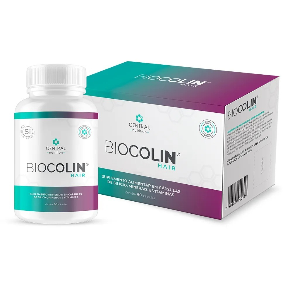 Biocolin Hair 60Caps 500mg - Central Nutrition em Oferta na Shopee