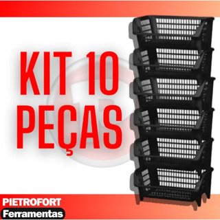 10 Cestos preto Empilhavel Expositor Organizador PRETO c/nota fiscal em Oferta na Shopee