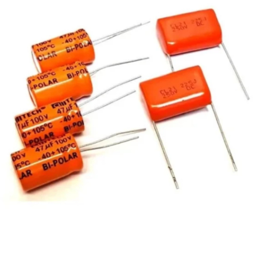 kit 4 Capacitor 47ufx100v  p/Corneta (Driver) + 2 Capacitor 22ufx250v Super Tweeter Bi Polar
