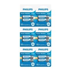 Pilha Alcalina AA Philips Bateria 2A Pequena 12 unidades