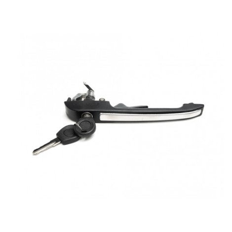 Maçaneta Externa da Porta Dianteira - Com Chave - Metal/Zamac - Friso Inox cor Prata - Direito - VW Gol GI 87 a 96 - Quantum GI 85 a 91 - Santana GI 84 a 91 - Voyage GI 87 a 94 - 20484