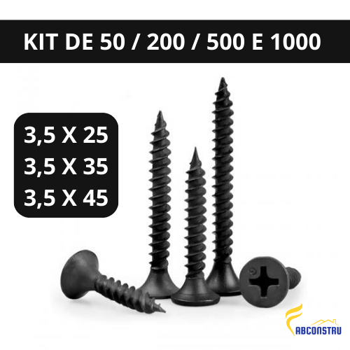 MONTE SEU KIT de Parafusos trombeta (DRYWALL) EMBALAGEM de 500 e 1000 (MILHEIRO)