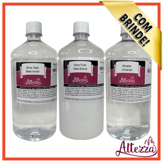 kit Cola Clear 1 kg + Cola Fluffy 1 kg + Ativador para Slime Universal 1000ml Altezza
