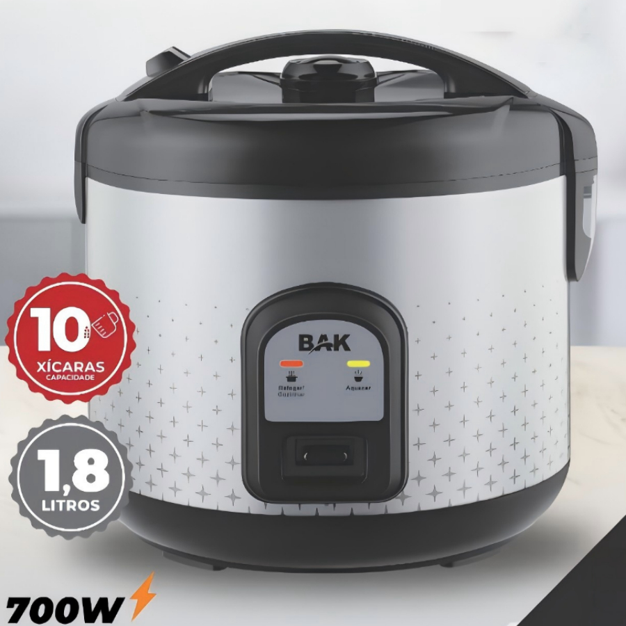 Panela de Arroz Elétrica Bak Premium 700w 110v ou 220v 1.2/1.8L