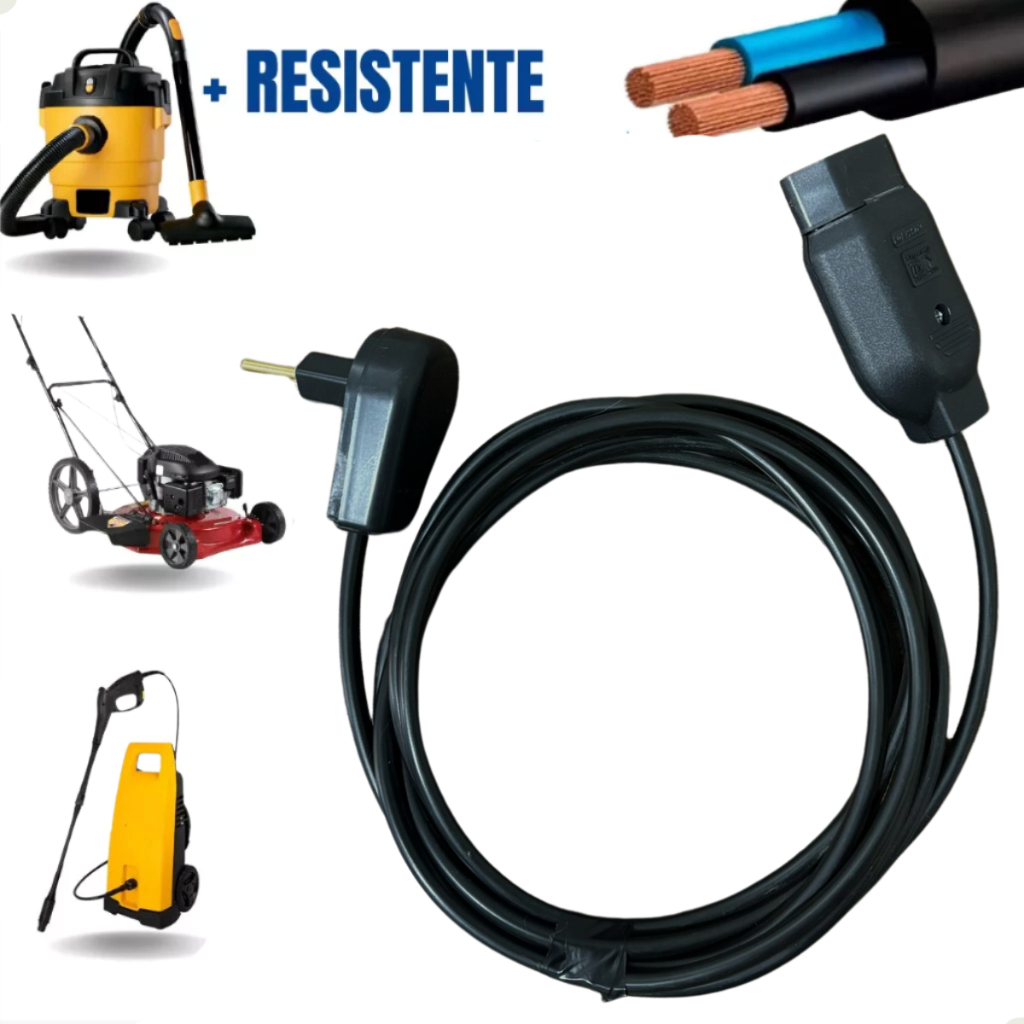 Extensão Elétrica Tomada Reforçada 10 Metros 10a/20a em Oferta na Shopee