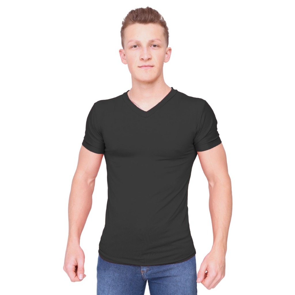 Camiseta Gola V Masculina Slim Fit Lycra Blusa Camisa Luxo