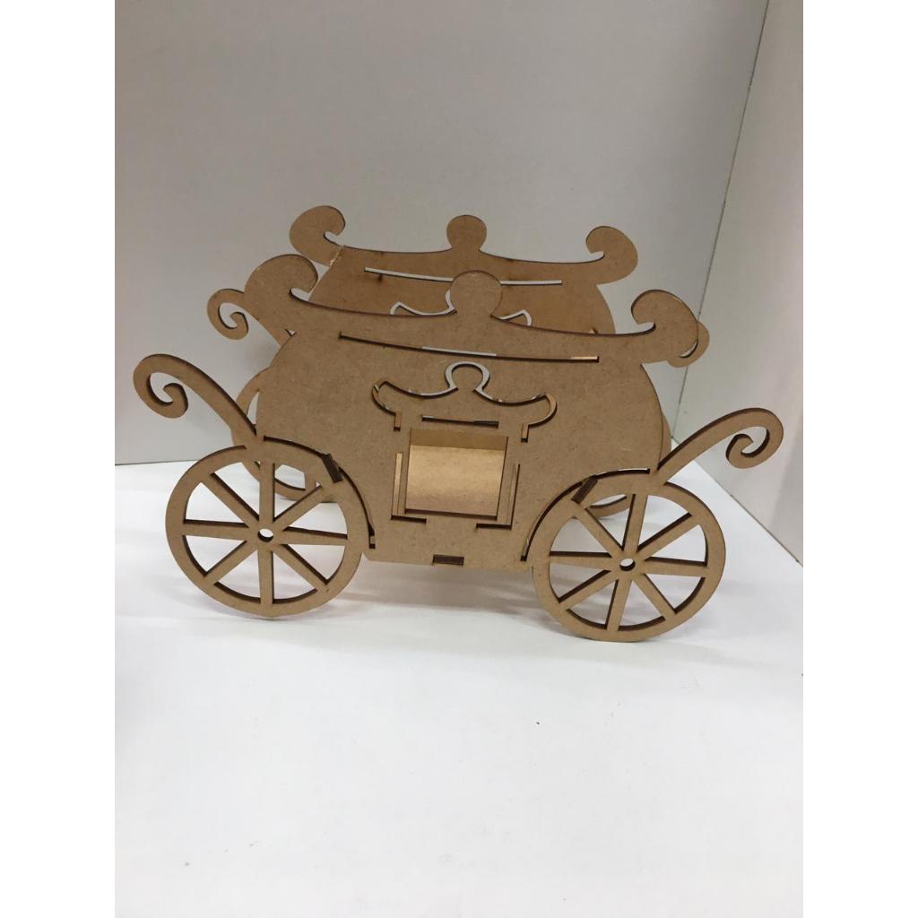 Kit 10 peças Cachepo / Vaso Carruagem em MDF cru - Princesa / Principe / Aniversário