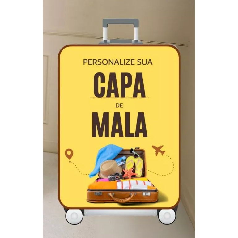Kit 10 Capas de Mala para Viagem Personalizada com a Sua Imagem Foto ou Frase
