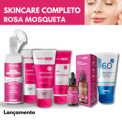 Kit Skincare Rosa Mosqueta Dermachem+Sérum Rosa Mosqueta+ Protetor Solar FPS 60 Sem Cor+Mousse Micelar Rosa Rhenuks