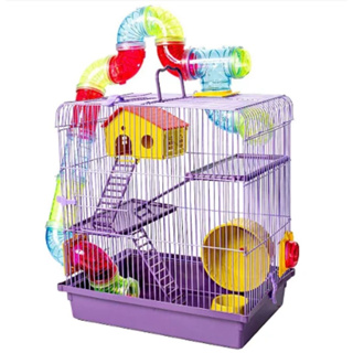 Gaiola Tubo Super Luxo Roedores Hamster 3 Andares Resistente Design Moderno em Oferta na Shopee