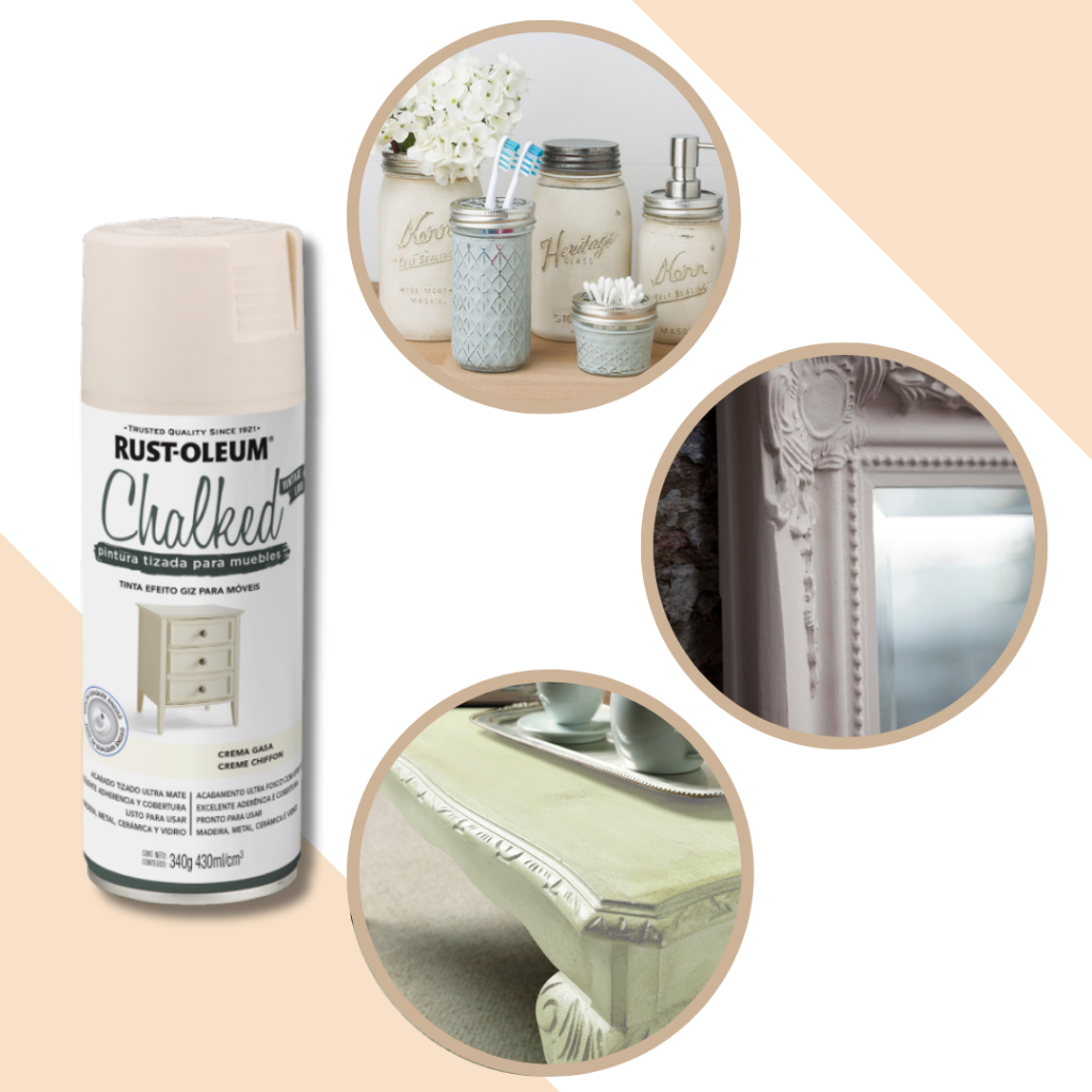 Tinta Spray Chalked Creme Rust Oleum em Oferta na Shopee