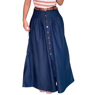 Saia Feminina Moda Evangélica Longa Jeans Cintura Alta Moderna Confortável Elegante + Cinto De Couro em Oferta na Shopee