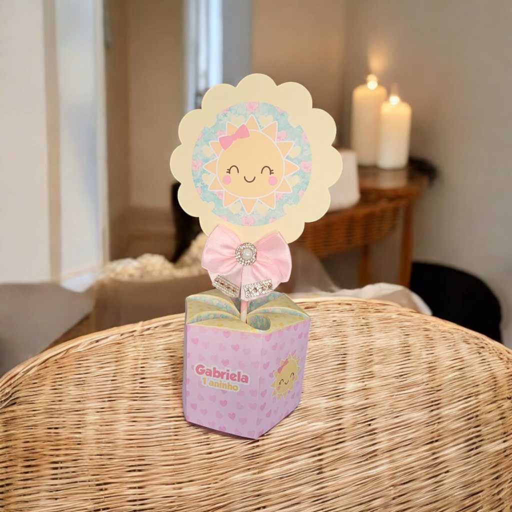 10 Unidades Centro de mesa Festa Infantil Primeira Volta ao Sol Menina em Oferta na Shopee