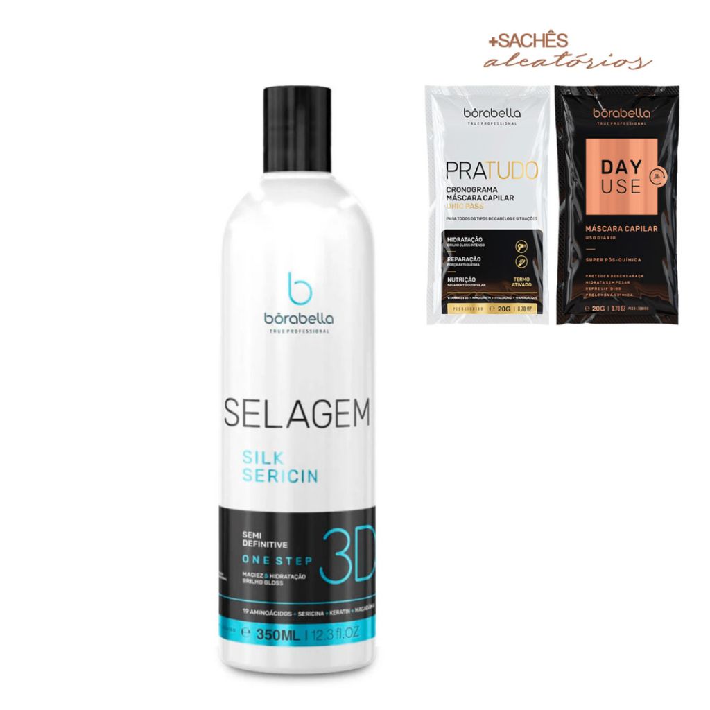 Selagem Borabella Semi Definitiva 3D Alisa Orgânico 350ml
