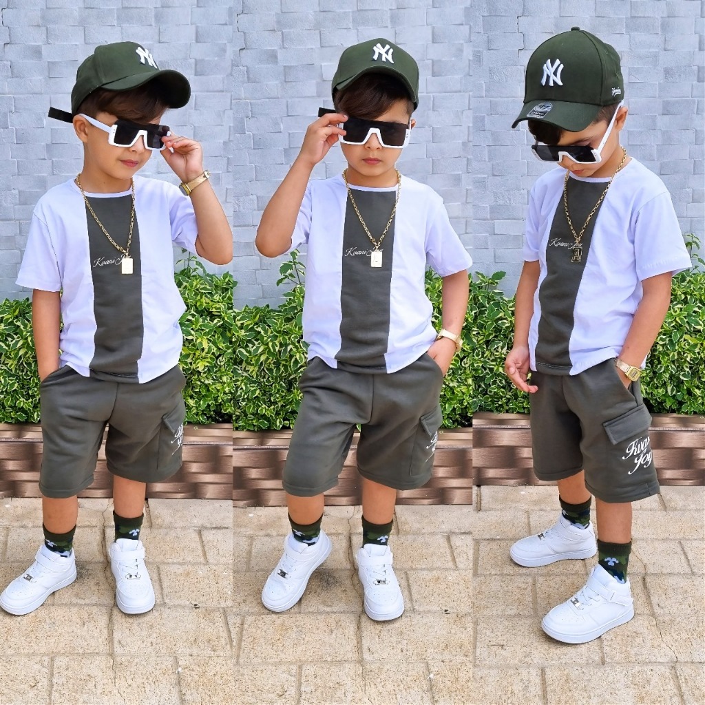 Conjunto Infantil Masculino de Verão - Blusa + Bermuda Fresquinha de Chimpa