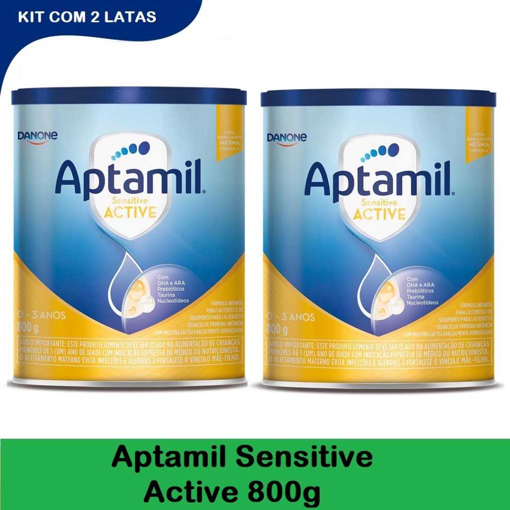 Kit 2 Latas Aptamil Sensitive Active 800g cada EQ.1