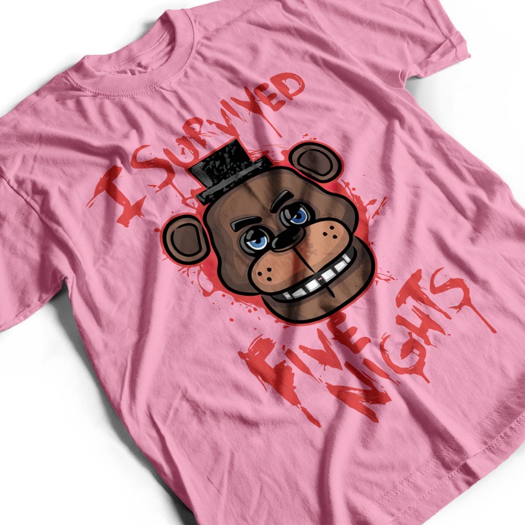 Camisa Five Nights At Freddy's Freddy Fazbear Unissex jogo fnaf Unissex Rosa