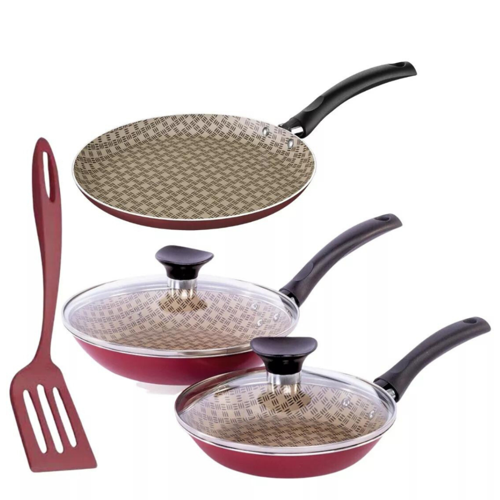 Jogo de Frigideiras Tramontina 4pçs Alumínio Antiaderente Starflon Max - Panquequeira + Frigideira 16 e 20cm em Oferta na Shopee