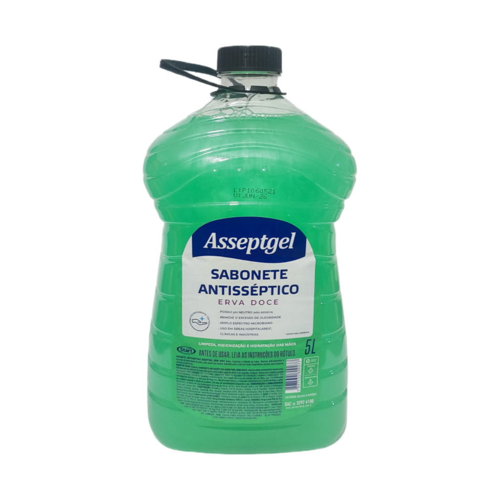 Sabonete Antisseptico Asseptgel 5 Litros Erva Doce em Oferta na Shopee