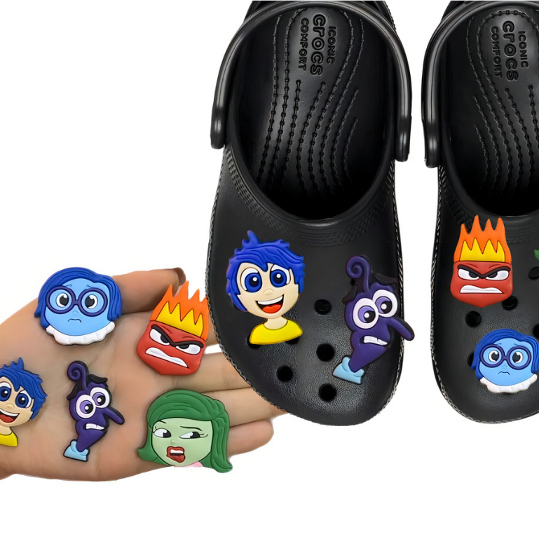 Pins Botons Para Crocs Filme Divertidamente Jibbitz Kit 5 Un Cor Coloridos