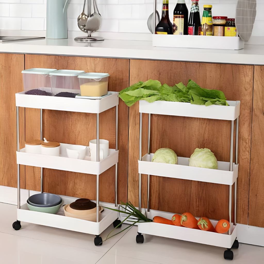 Carrinho Organizador 4 Andares Multiuso  Prateleira Carrinho 4 Prateleiras Com Rodinhas em Oferta na Shopee