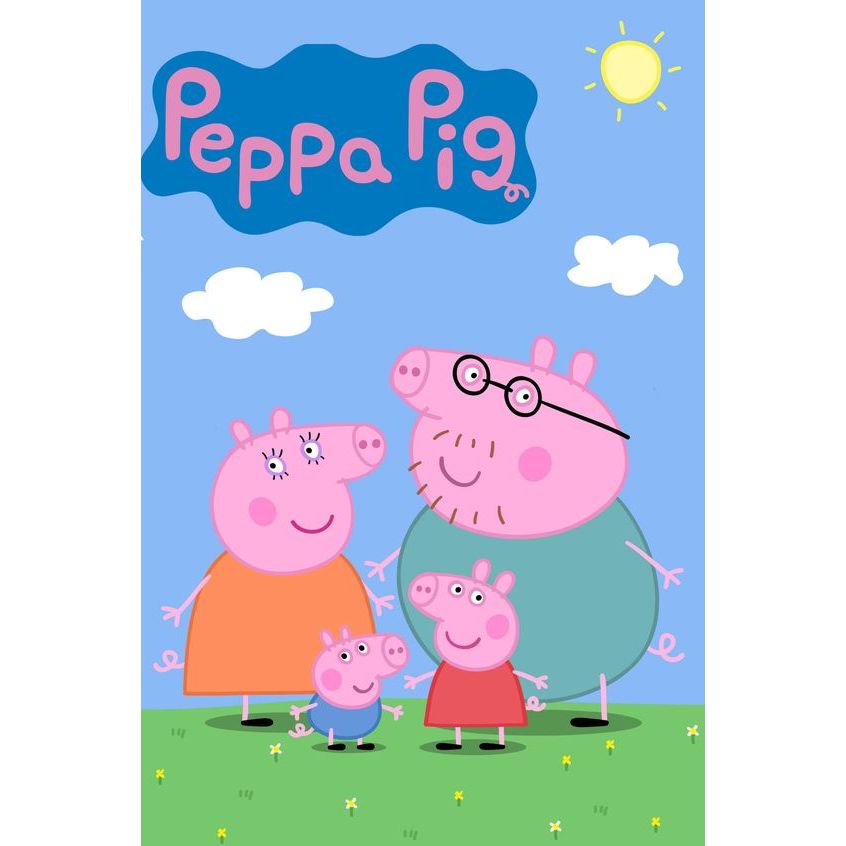 Painel de Festa em Lona 2x2m Personalizado em Lona Fosca - Tema Peppa pig