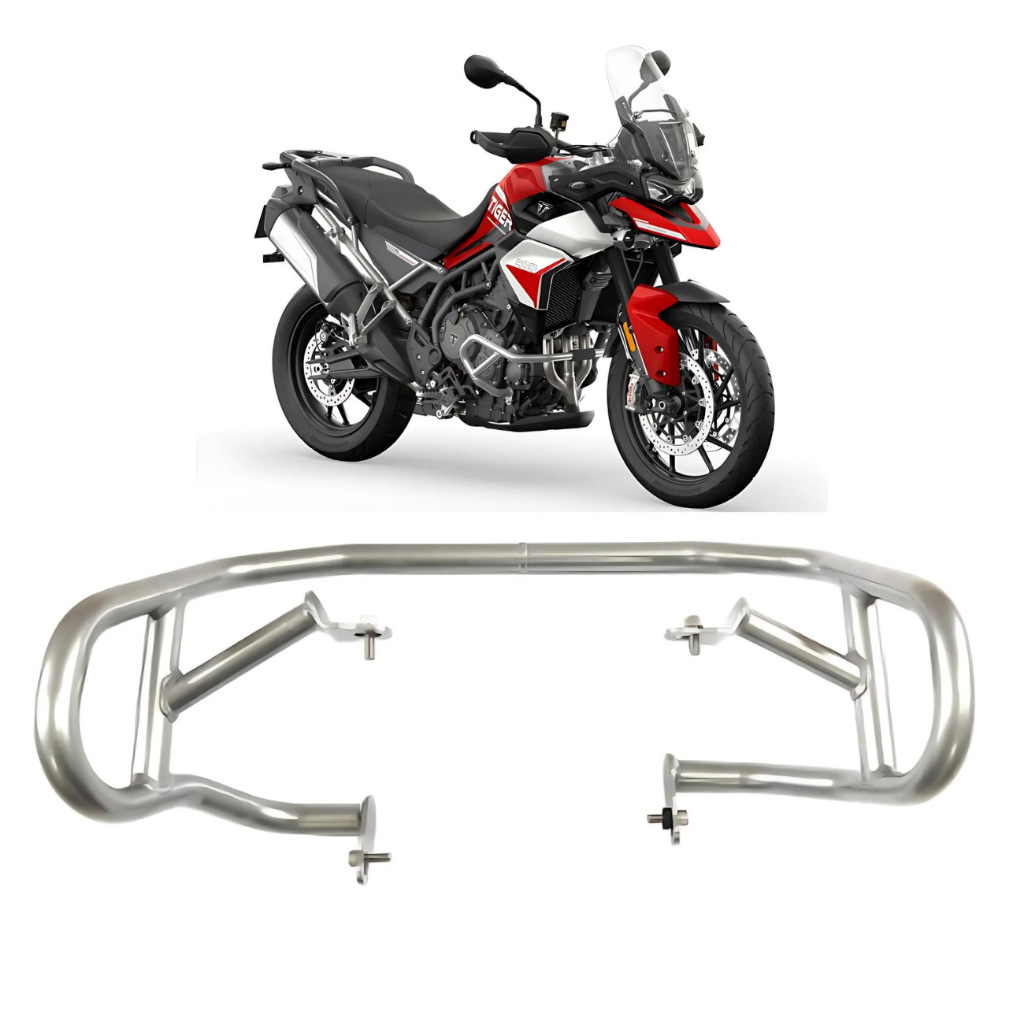 Protetor De Motor Inferior Tiger 900 Triumph Rally 2020 até 2023 Pro/gt Prata Chapam