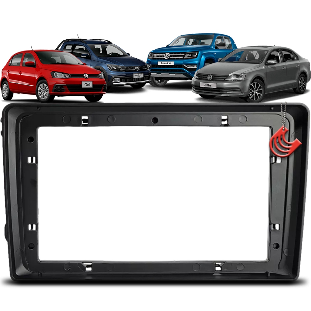 Moldura 2Din Flutuante Multimidia 9 polegadas - Gol Voyage Saveiro G7 G8 G9 Fox Amarok Jetta Tiguan em Oferta na Shopee