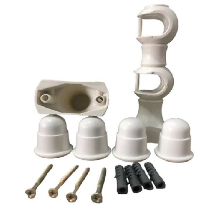 Kit Com 2 Suportes Duplo Para Varão Cores Diversas Completo Com Parafusos E Buchas