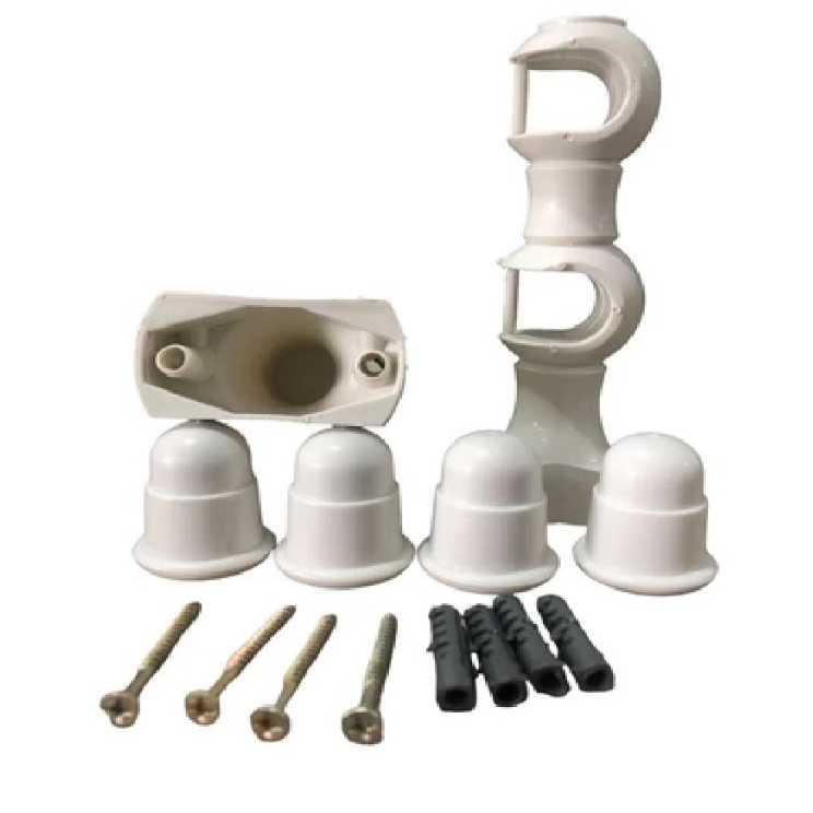 Kit Com 2 Suportes Duplo Para Varão Cores Diversas Completo Com Parafusos E Buchas Envio Hoje