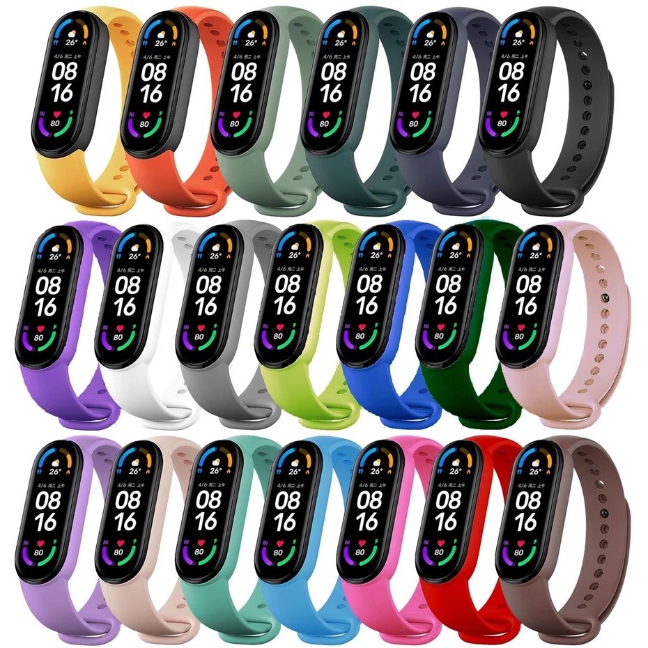 Pulseira Para Mi band 5 e Mi band 6 e Amazfit band 5  kit 5 Pulseira de Silicone Mi band 3 Mi band 4 mi nand 7