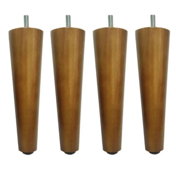 Kit 4 Pés Palito 15 Cm Pés Para Poltrona Puff Pés Conico Retro Recamier